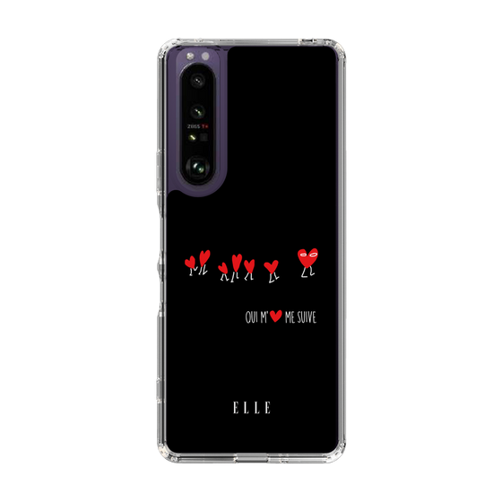 スリムプロテクションケース［ ELLE - Let who love me follow me - ブラック ］