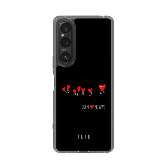 スリムプロテクションケース［ ELLE - Let who love me follow me - ブラック ］
