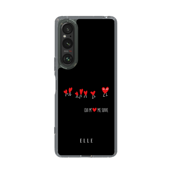 スリムプロテクションケース［ ELLE - Let who love me follow me - ブラック ］