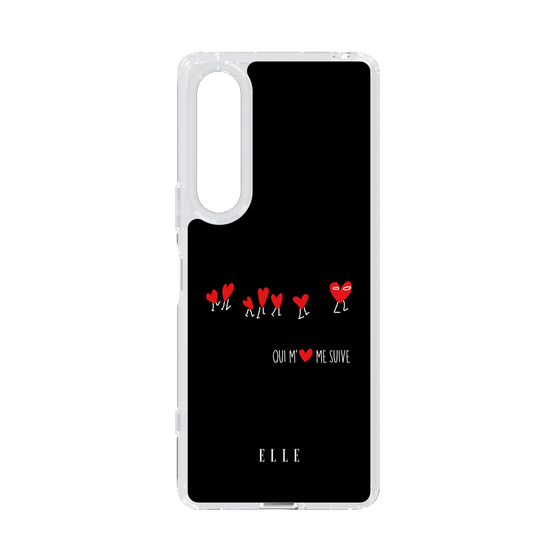 スリムプロテクションケース［ ELLE - Let who love me follow me - ブラック ］