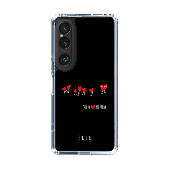 スリムプロテクションケース［ ELLE - Let who love me follow me - ブラック ］