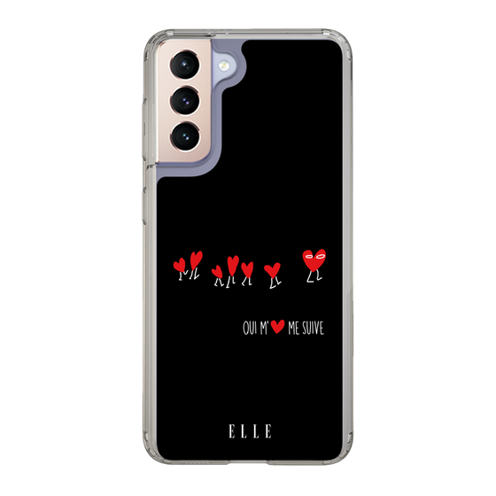 スリムプロテクションケース［ ELLE - Let who love me follow me - ブラック ］