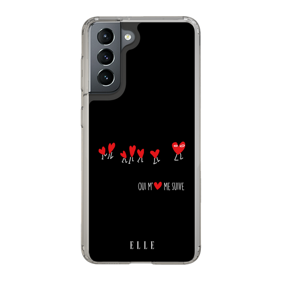 スリムプロテクションケース［ ELLE - Let who love me follow me - ブラック ］