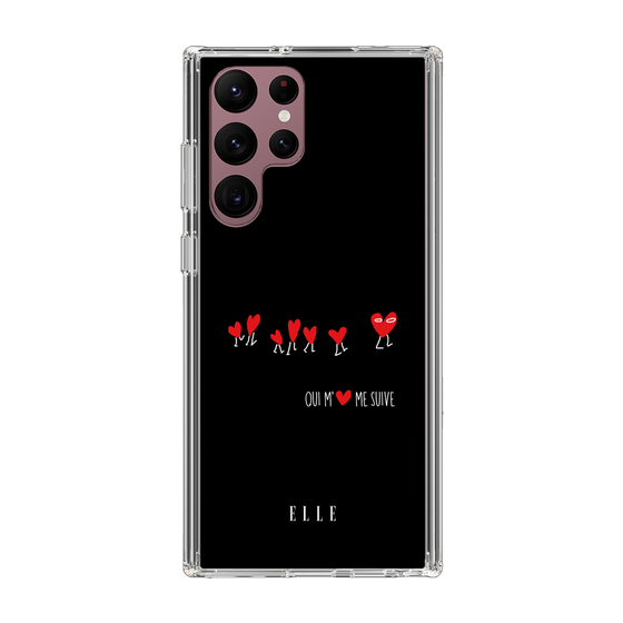 スリムプロテクションケース［ ELLE - Let who love me follow me - ブラック ］
