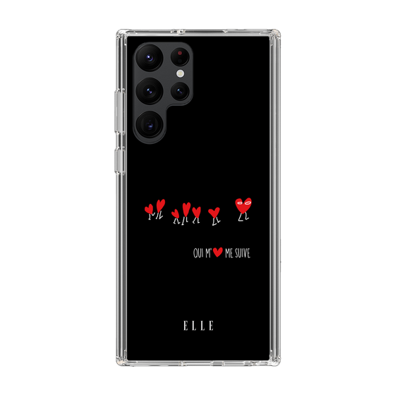 スリムプロテクションケース［ ELLE - Let who love me follow me - ブラック ］