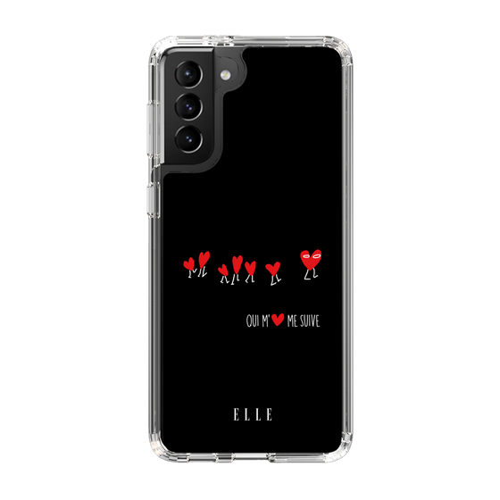 スリムプロテクションケース［ ELLE - Let who love me follow me - ブラック ］