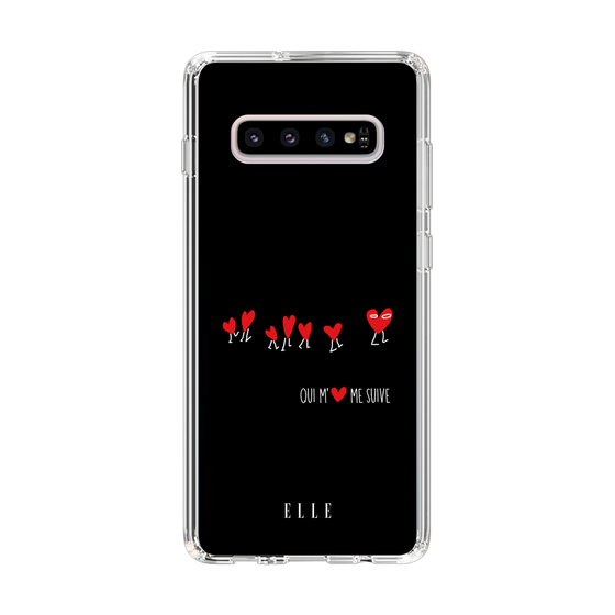 スリムプロテクションケース［ ELLE - Let who love me follow me - ブラック ］