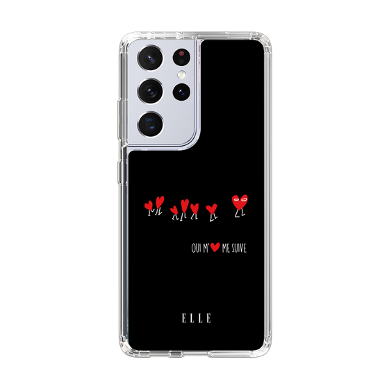 スリムプロテクションケース［ ELLE - Let who love me follow me - ブラック ］