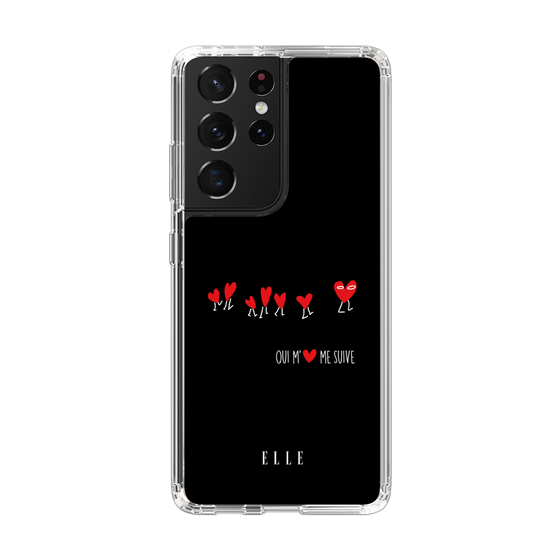 スリムプロテクションケース［ ELLE - Let who love me follow me - ブラック ］