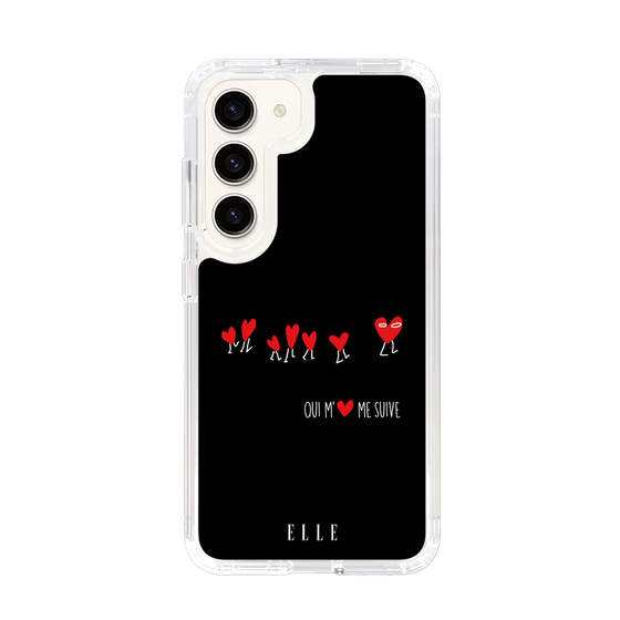 スリムプロテクションケース［ ELLE - Let who love me follow me - ブラック ］