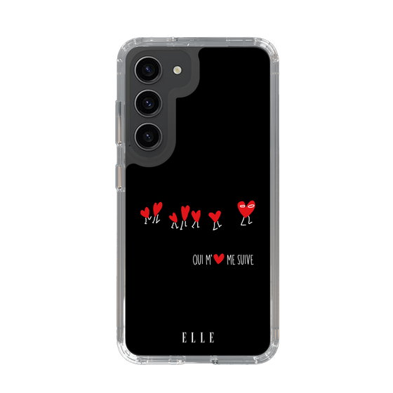 スリムプロテクションケース［ ELLE - Let who love me follow me - ブラック ］