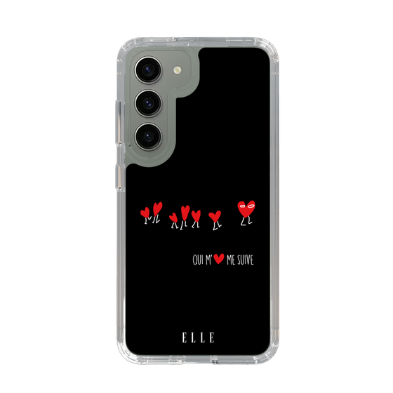 スリムプロテクションケース［ ELLE - Let who love me follow me - ブラック ］