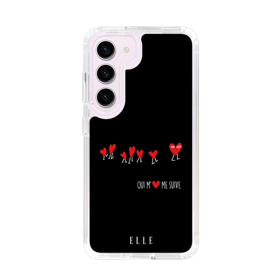 スリムプロテクションケース［ ELLE - Let who love me follow me - ブラック ］