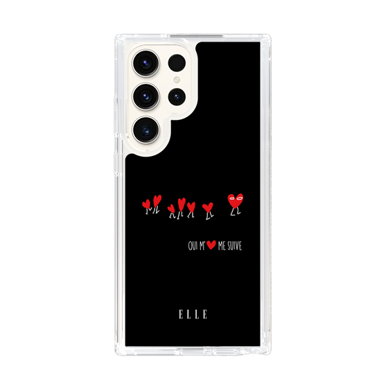 スリムプロテクションケース［ ELLE - Let who love me follow me - ブラック ］