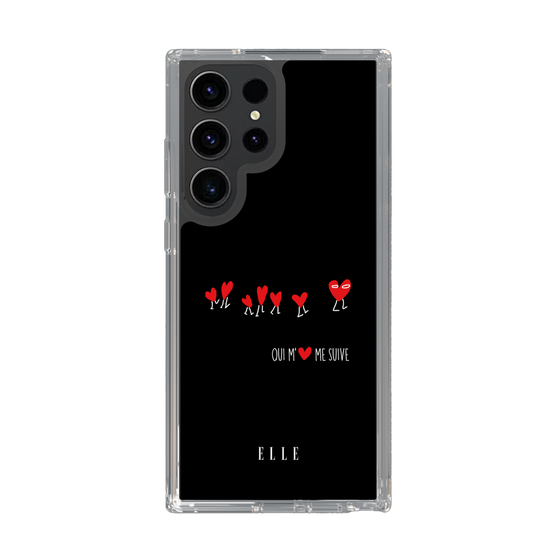 スリムプロテクションケース［ ELLE - Let who love me follow me - ブラック ］