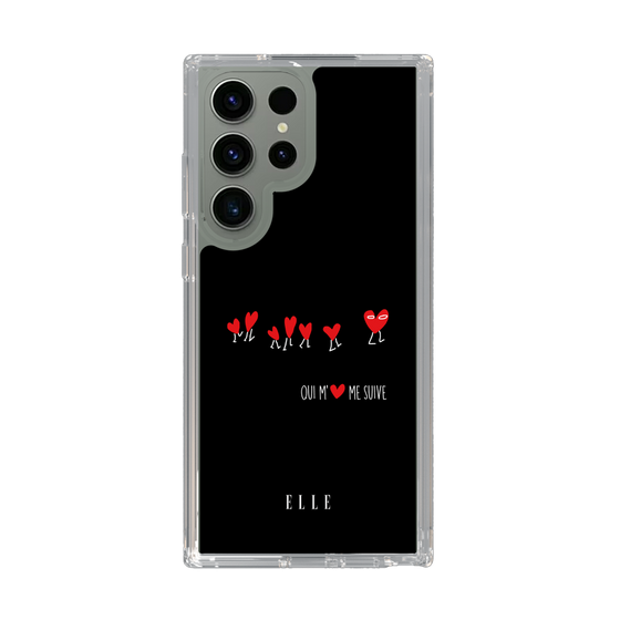 スリムプロテクションケース［ ELLE - Let who love me follow me - ブラック ］