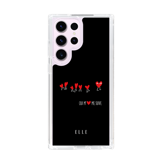 スリムプロテクションケース［ ELLE - Let who love me follow me - ブラック ］