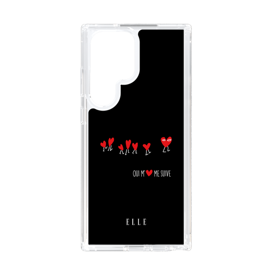 スリムプロテクションケース［ ELLE - Let who love me follow me - ブラック ］