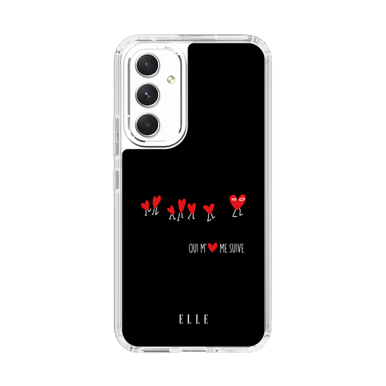 スリムプロテクションケース［ ELLE - Let who love me follow me - ブラック ］