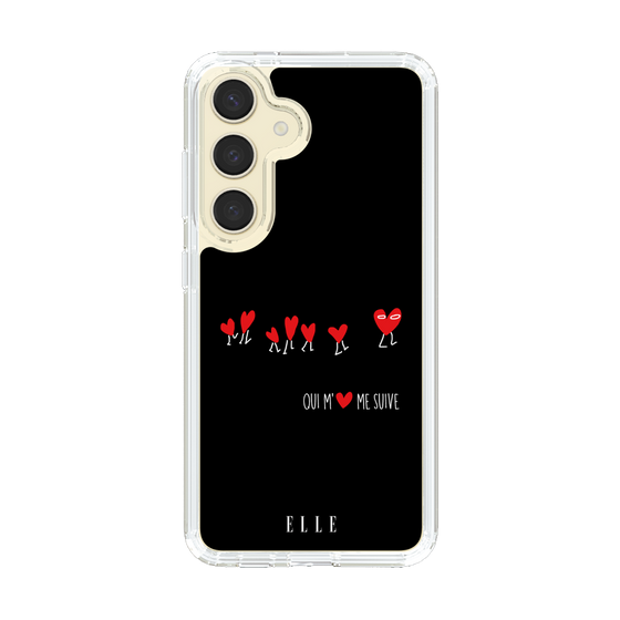スリムプロテクションケース［ ELLE - Let who love me follow me - ブラック ］