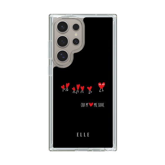 スリムプロテクションケース［ ELLE - Let who love me follow me - ブラック ］