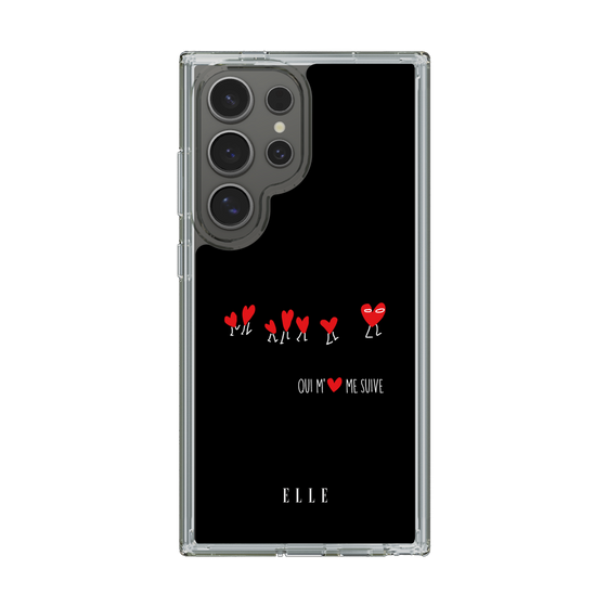 スリムプロテクションケース［ ELLE - Let who love me follow me - ブラック ］