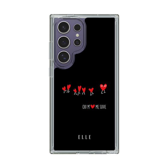 スリムプロテクションケース［ ELLE - Let who love me follow me - ブラック ］