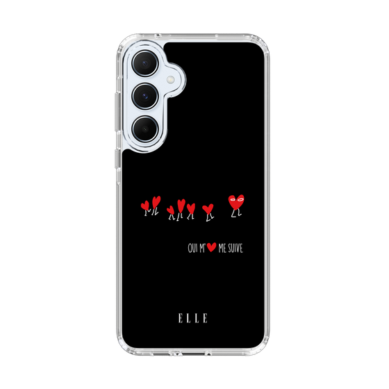 スリムプロテクションケース［ ELLE - Let who love me follow me - ブラック ］