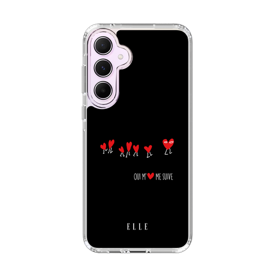 スリムプロテクションケース［ ELLE - Let who love me follow me - ブラック ］