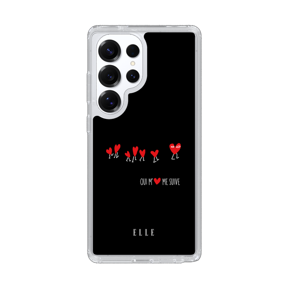 スリムプロテクションケース［ ELLE - Let who love me follow me - ブラック ］