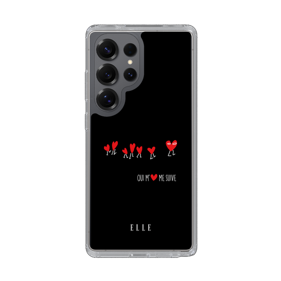 スリムプロテクションケース［ ELLE - Let who love me follow me - ブラック ］