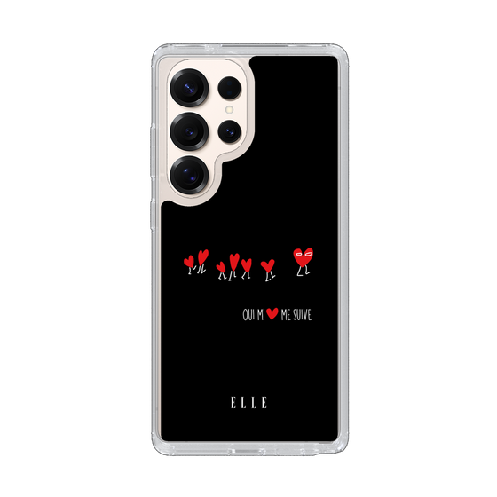 スリムプロテクションケース［ ELLE - Let who love me follow me - ブラック ］