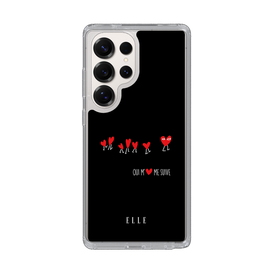 スリムプロテクションケース［ ELLE - Let who love me follow me - ブラック ］