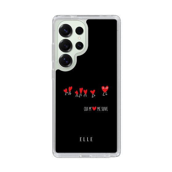 スリムプロテクションケース［ ELLE - Let who love me follow me - ブラック ］