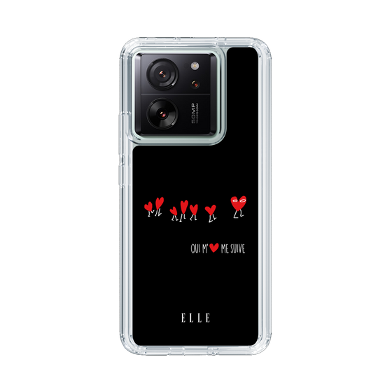 スリムプロテクションケース［ ELLE - Let who love me follow me - ブラック ］