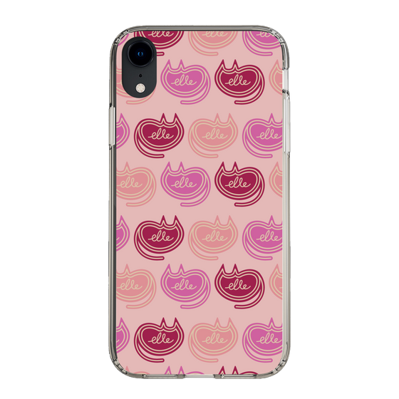 スリムプロテクションケース［ ELLE - Cat Pattern - ピンク ］