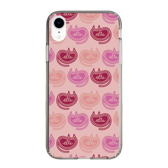 スリムプロテクションケース［ ELLE - Cat Pattern - ピンク ］