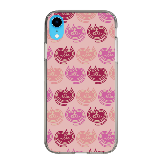スリムプロテクションケース［ ELLE - Cat Pattern - ピンク ］