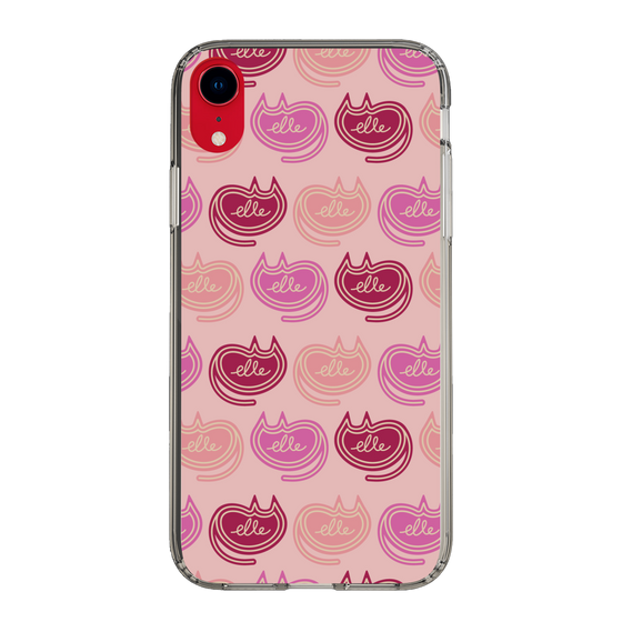 スリムプロテクションケース［ ELLE - Cat Pattern - ピンク ］