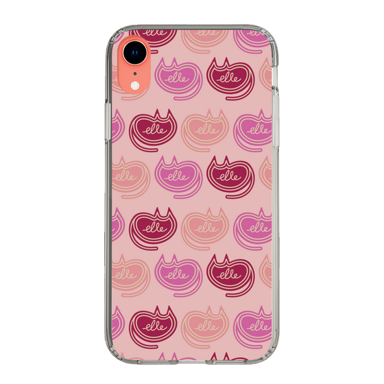 スリムプロテクションケース［ ELLE - Cat Pattern - ピンク ］