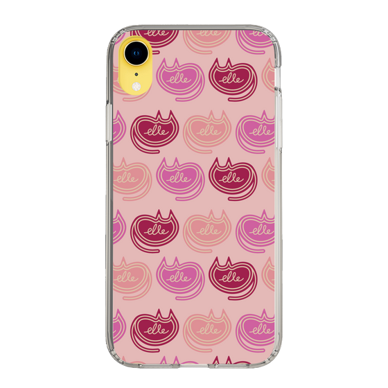 スリムプロテクションケース［ ELLE - Cat Pattern - ピンク ］