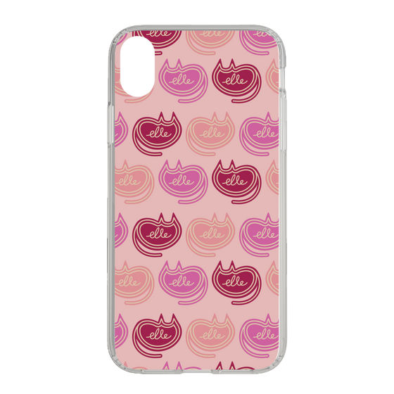 スリムプロテクションケース［ ELLE - Cat Pattern - ピンク ］