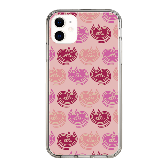 スリムプロテクションケース［ ELLE - Cat Pattern - ピンク ］