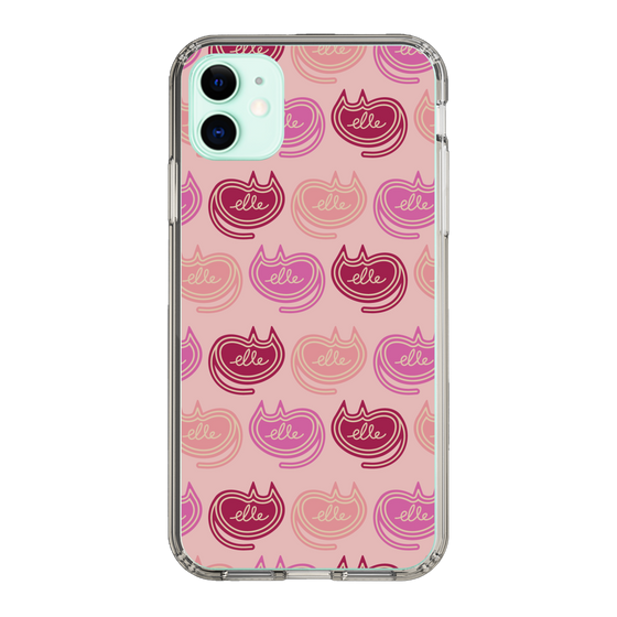 スリムプロテクションケース［ ELLE - Cat Pattern - ピンク ］