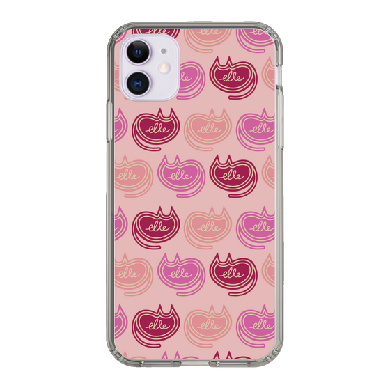 スリムプロテクションケース［ ELLE - Cat Pattern - ピンク ］