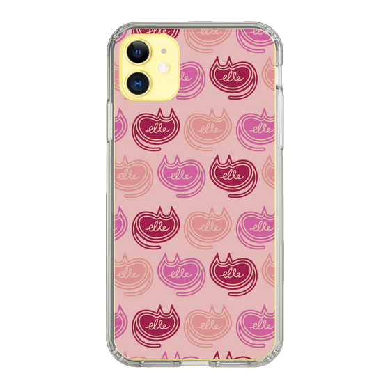 スリムプロテクションケース［ ELLE - Cat Pattern - ピンク ］