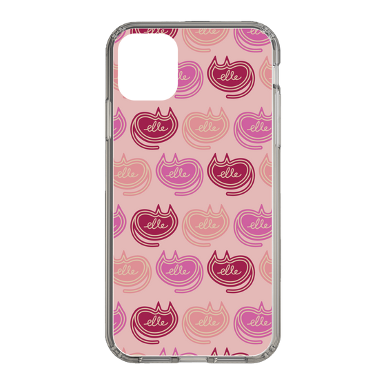 スリムプロテクションケース［ ELLE - Cat Pattern - ピンク ］