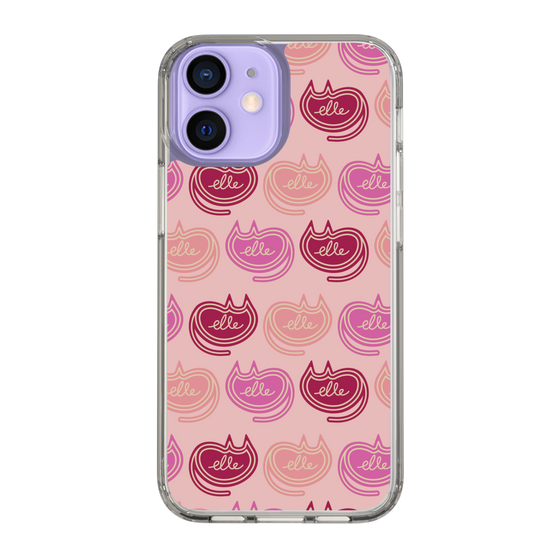 スリムプロテクションケース［ ELLE - Cat Pattern - ピンク ］
