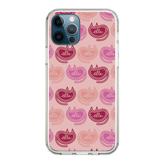スリムプロテクションケース［ ELLE - Cat Pattern - ピンク ］