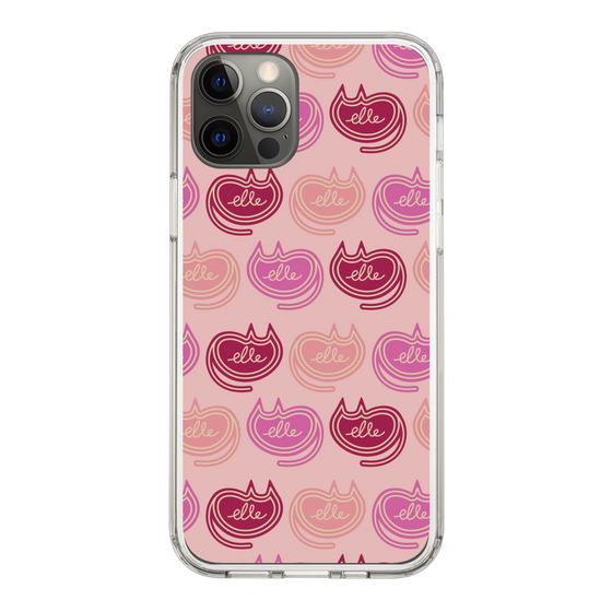 スリムプロテクションケース［ ELLE - Cat Pattern - ピンク ］